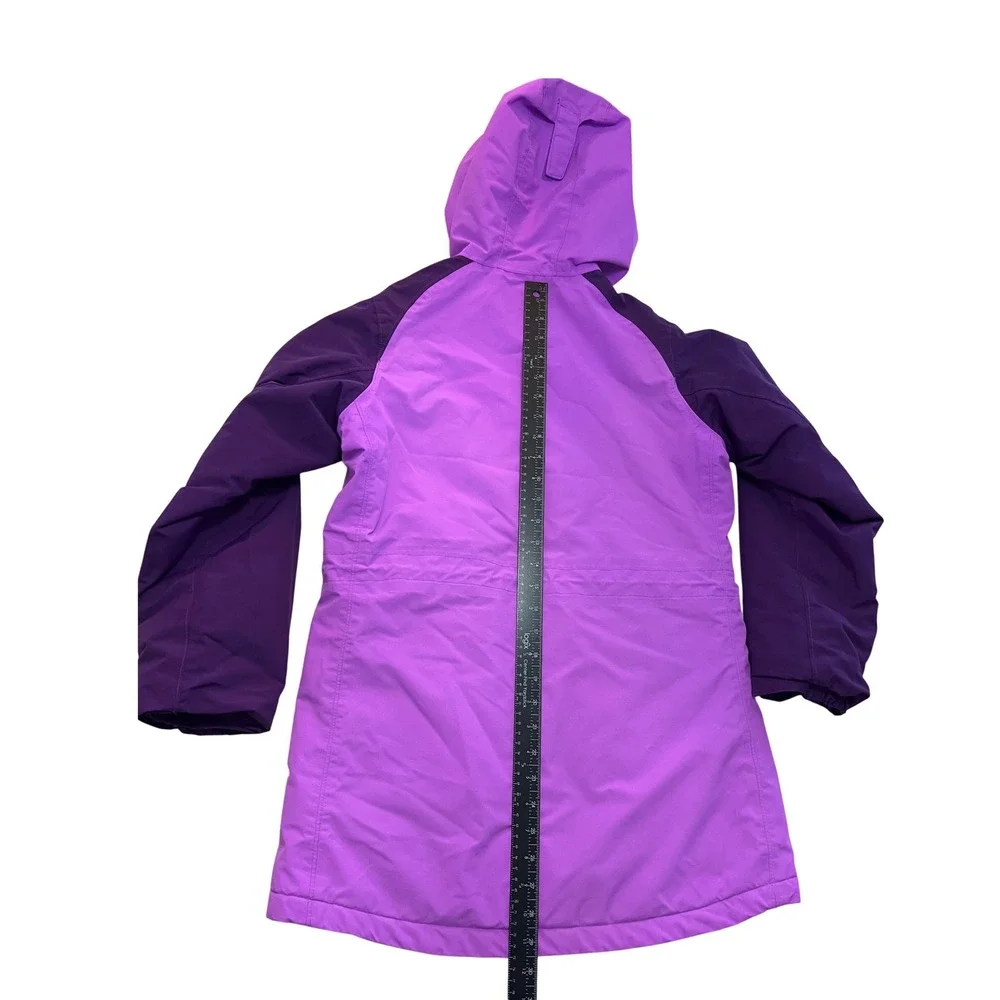 Lands End Girls Squall Waterproof Parka Purple Lined Jacket XL‎ 14-16 524565